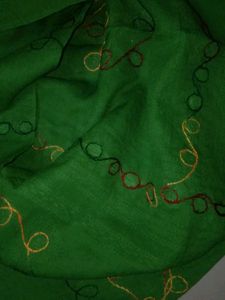 Green Embroidery Work Dupattas