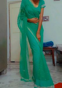 Heavy Net Saree With Blouse Offer Fast