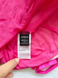 Shein : Hot Pink Lace Bodysuit