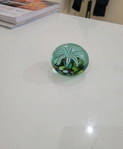 Handmade Floral Design Glass Paper Weight