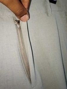 Olive Green Cropped Trousers