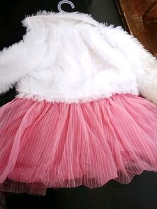 Pink Dress with Fur Bolero