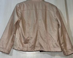 Beige Embroidered Trim Jacket