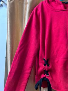 Trendy Red Hoodie For Winters