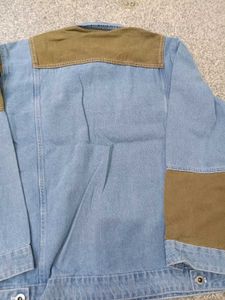 Showoff Denim Jacket with Patches, L Size