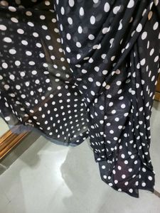 Polka Dot Black Saree georgette