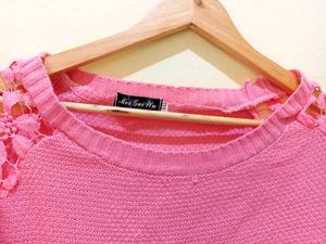 Wool Top / Net Design Sleeves