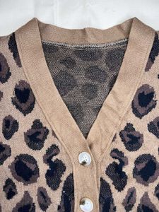 Leopard Print Cropped Cardigan