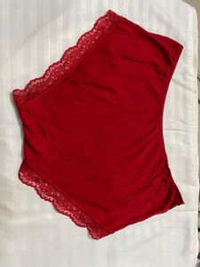Red Lace Trim Panties 36-38