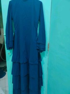 Blue Layered Abaya Dress
