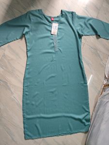 Mild Green Kurthi With Beautiful Work