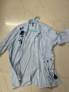 new H&amp;M combo Sweater Vest and blue striped shirt