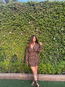 Leopard Print Mini Wrap Dress