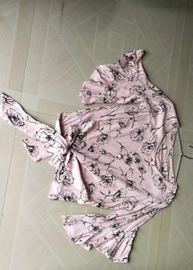 Floral Tie-Front Blouse