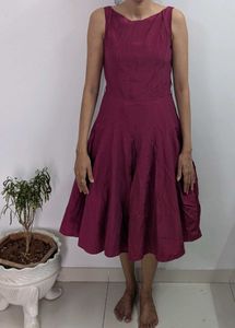 Zara Burgundy Super Flare Dress