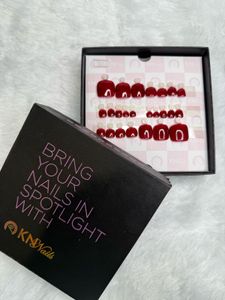 (sale)Maroon Press On Nails 4 Ur Toes- Leg