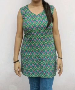 Green Floral Print Kurti
