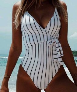 Striped One Piece Swimsuit
