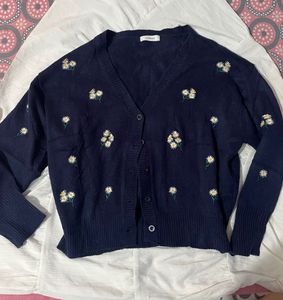 Floral Navy Cardigan