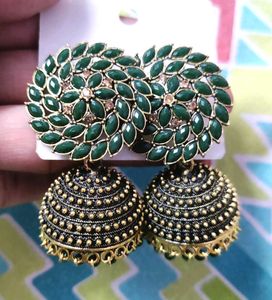 Green Colour Jhumkas