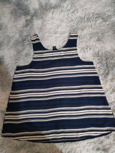 Navy Blue and White Top