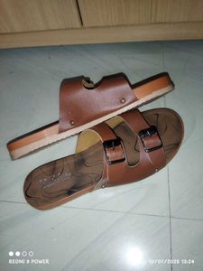 Brown Double Buckle Slides , Burkey Style