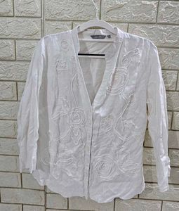 Per Una Size 12 Off White Shirt