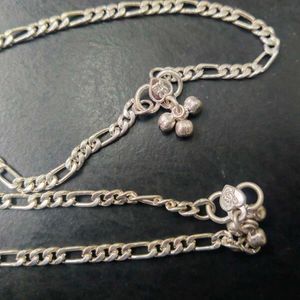 Pure Silver Fancy Figaro Chain Ghungroo Anklets
