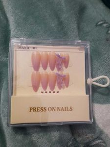 Press On Nails - Lavender Bow