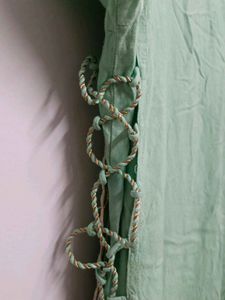Green Embroidered Double Layered Kurti