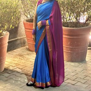 Blue Sari with Blouse