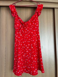 Shein- Red Floral Print Mini Dress - Free Delivery