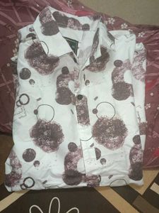 Abstract Print Button-Down Shirt