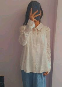 White Shirt With Net Work