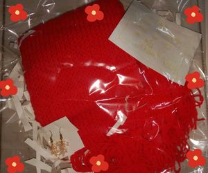 Mikasa Maroon Knitted Scarf with Fring