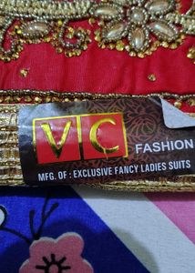 Red Embroidered Salwar Suit With Dupatta