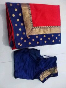Saree With Stiched Blouse