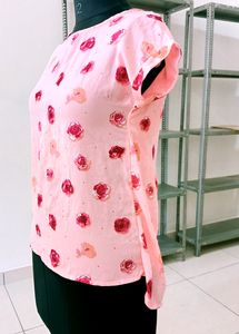 Pink Floral Print Top