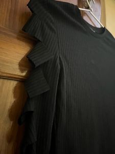 Shein Brand New Sleeve Cut Design Black Top