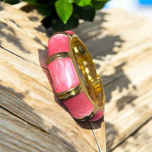 Pink &amp; Gold Bangle Bracelet