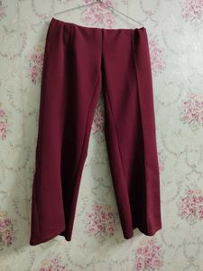 Burgundy Wide Leg Pants