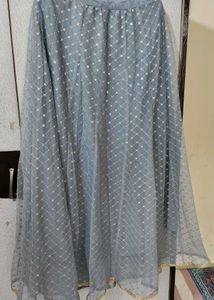 Beautiful Grey Skirt With Sequence Work
