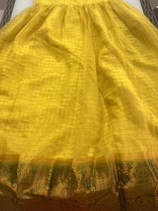 Yellow Checks Full Length Frock