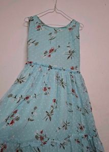 Floral Print Light Blue Dress