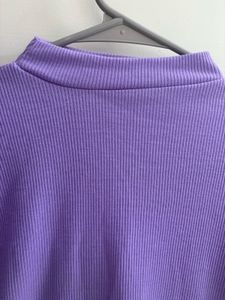 Lavender Ribbed Mock Neck Top
