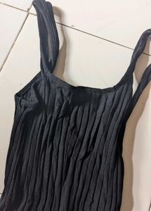 Westside Black Ribbed Jumpsuit