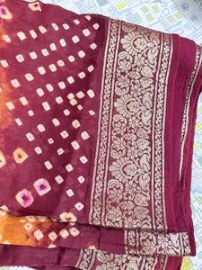 Elegant Maroon Banarasi Saree