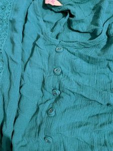 Green Embroidered Top