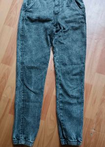 Acid Wash Denim Joggers