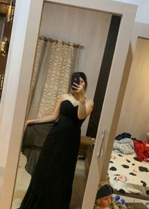 Elegant Black Strapless Gown💝🎀🦋
